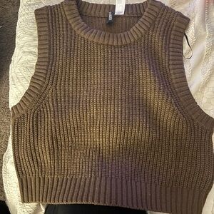 H&M Chocolate Brown Sleeveless Sweater